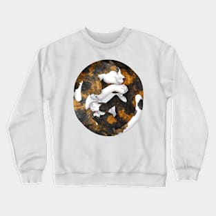 Yin-Yang Cats: Tortie-Tabby Crewneck Sweatshirt